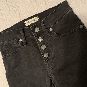 Madewell Black Button-Fly High Rise Skinny Jeans